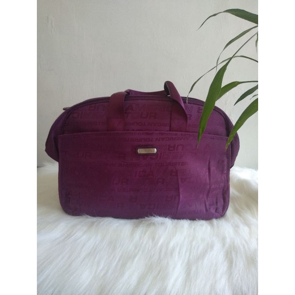 Tas travel bag ungu American Tourister by Samsonite preloved / bekas / second / seken