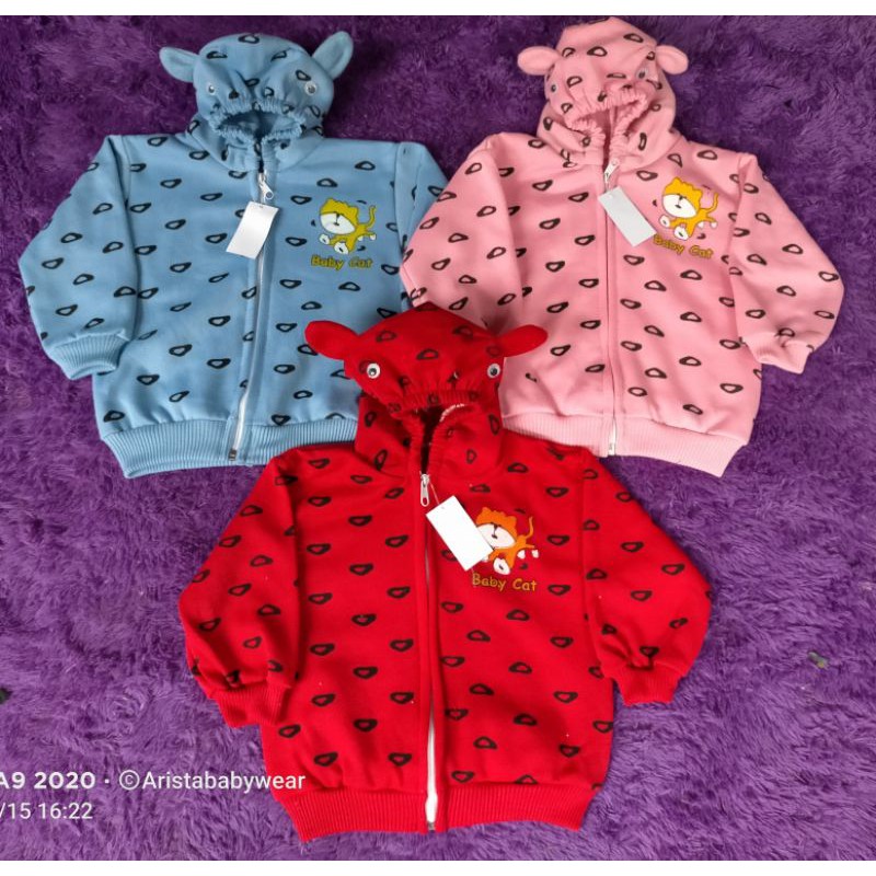 JAKET FLEECE BAYI (6-24bln) MOTIF BABY CAT