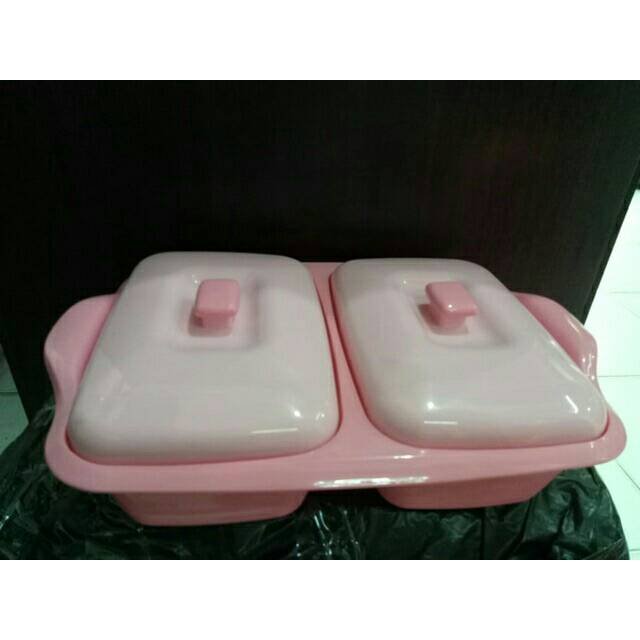 Basi tutup sekat 2/ tempat sayur/ wadah serbaguna pink