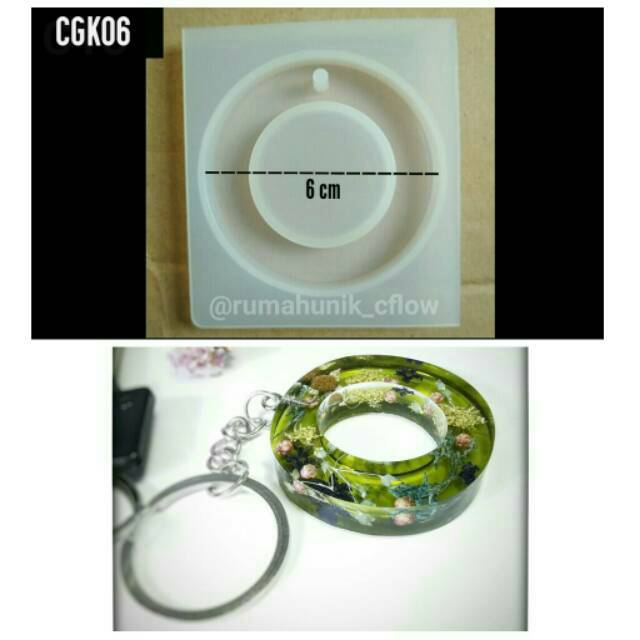 Cetakan gantungan kunci resin cetakan liontin besar cetakan orgonite silicone mold kerajinan cgk06