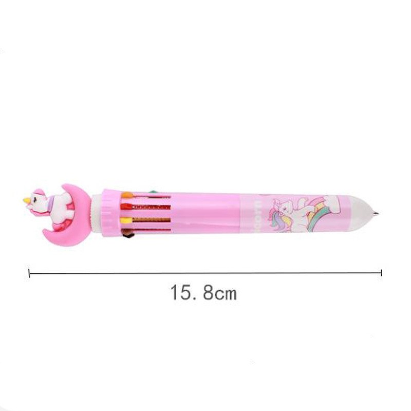 Multi-Color 10 in 1 Moon Unicorn Ballpoint Pen