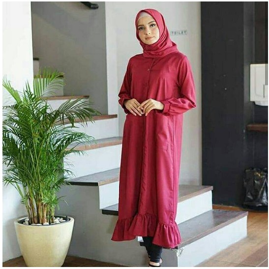 SEPTIA MAXI - BAJU MAXI TUNIK LONG POLOS REMPEL BAWAH BERKUALITAS - AYATUL
