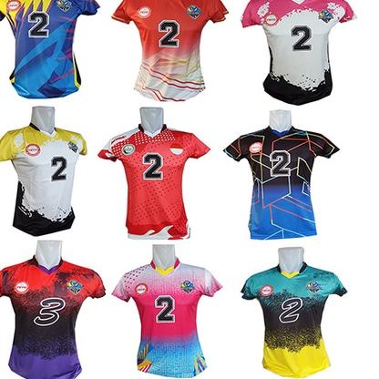 Terbagus.. baju jersey bola volly full printing putri/ atasan baju kaos olahraga bola voli wanita pr