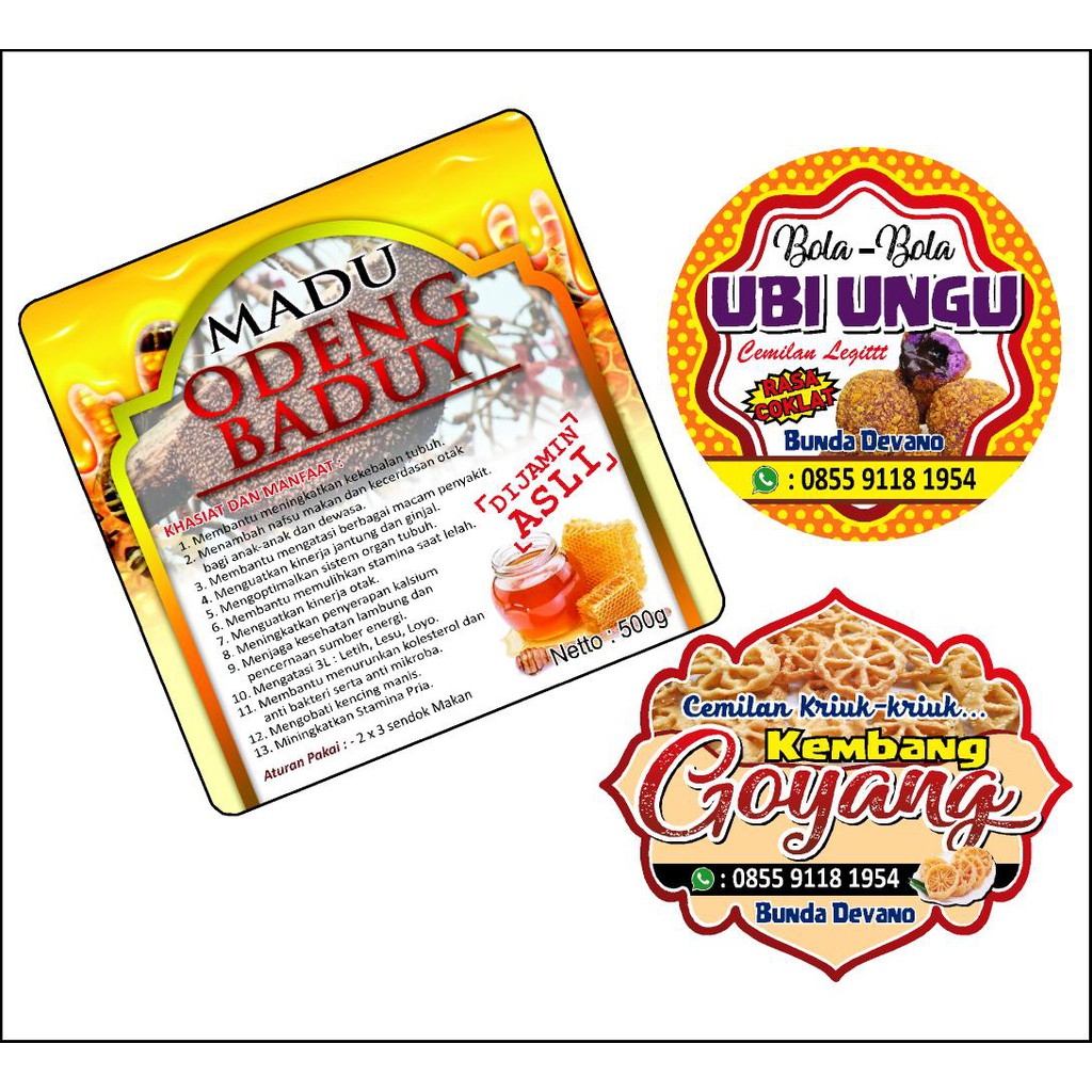 

STIKER LABEL KEMASAN PRODUK MAKANAN