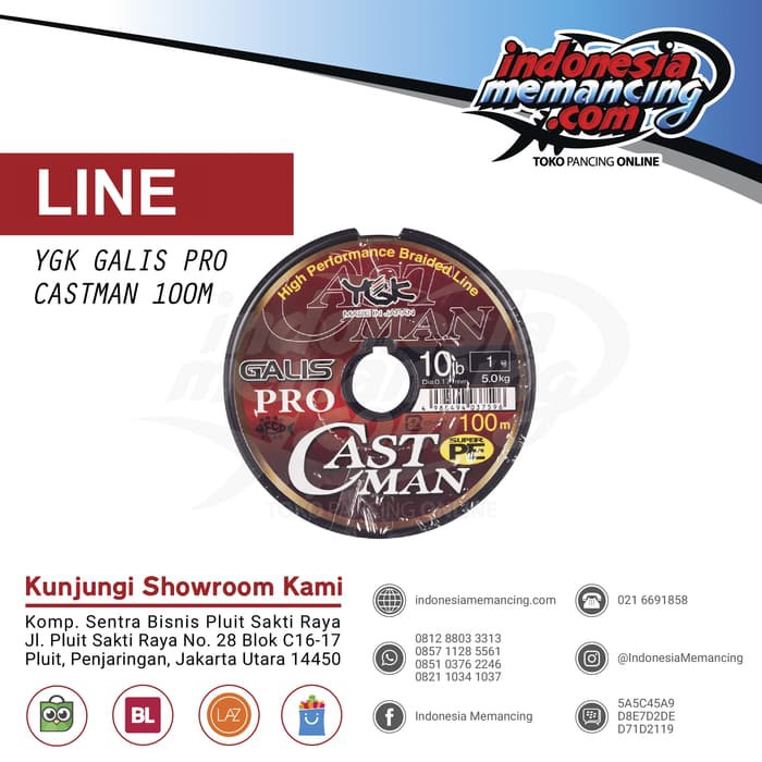 Senar PE YGK GALIS PRO CASTMAN 100M Pe 1-10Lbs (Connecting) AP-1478