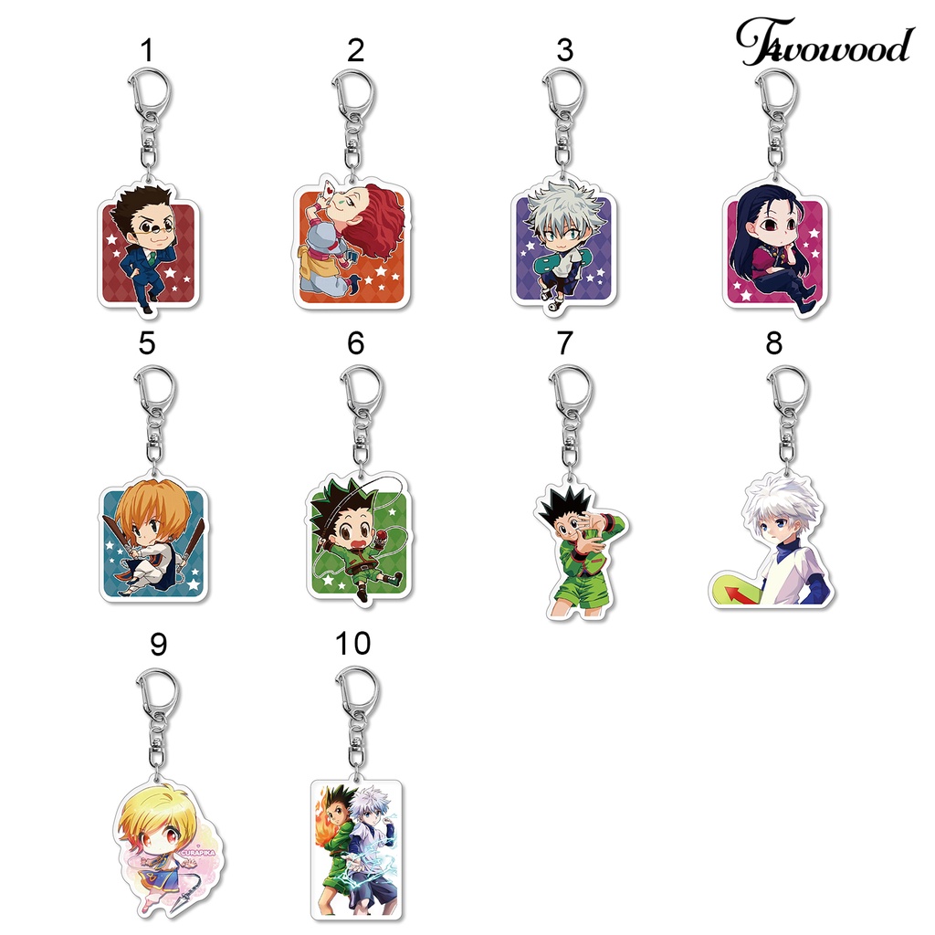 Twowood Gantungan Kunci Akrilik Motif Print Anime Hunter X Hunter Untuk Dekorasi Tas Handbag