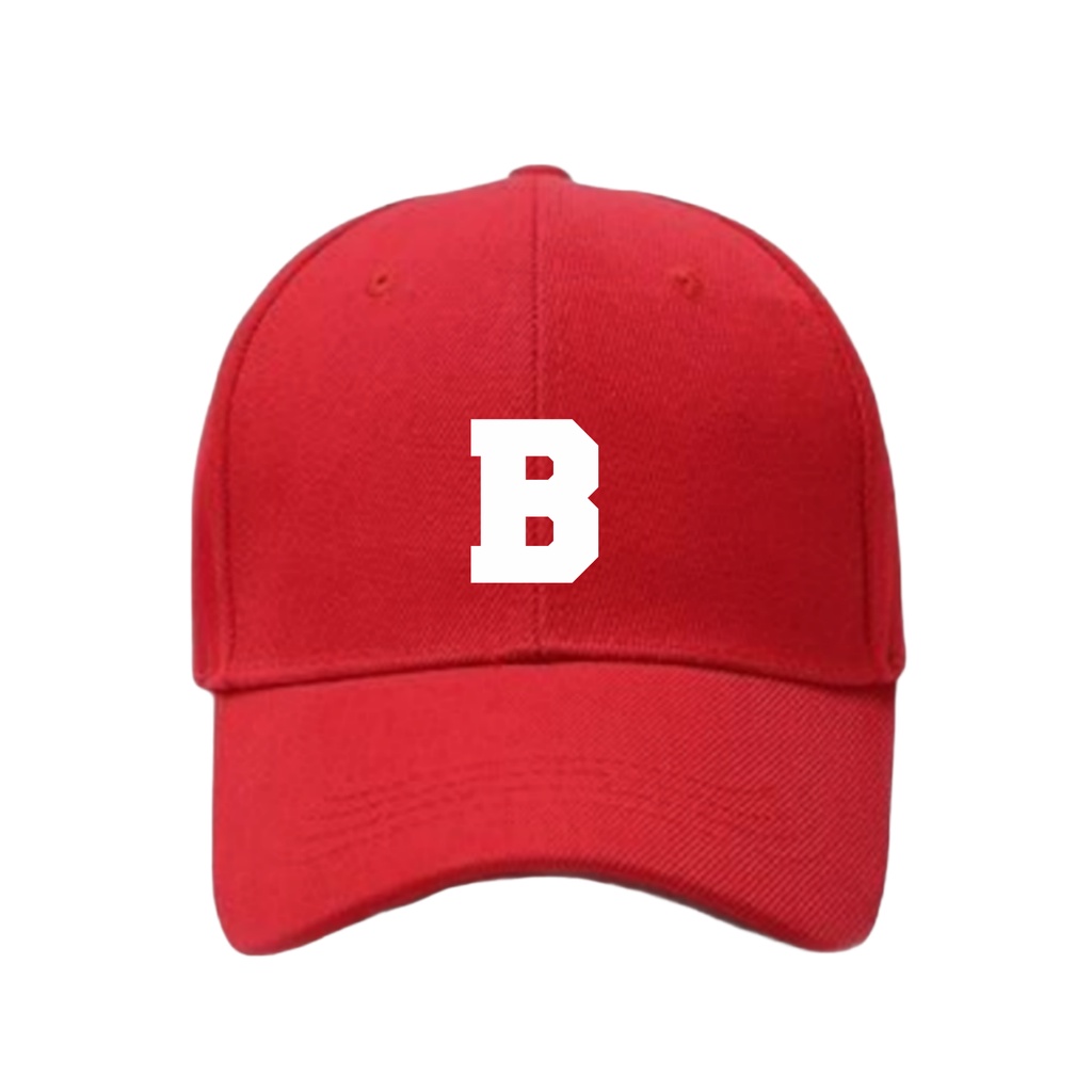 Topi Baseballcap Warna Merah Abjad Huruf Teks Alphabet A B C D E F G H I J K L M N O P Q R T U V W X