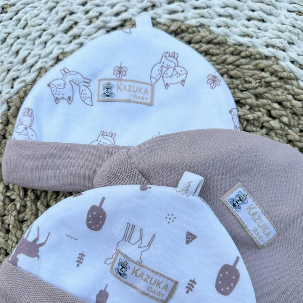 3 PCS topi kupluk bayi baru lahir kupluk sablon pelindung kepala bayi