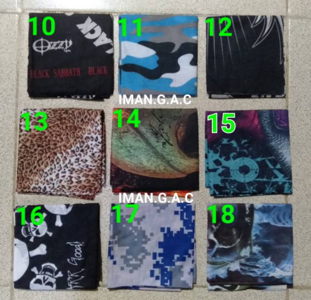 MASKER BAFF HITAM DAN MOTIF TENGKORAK DAN MOTIF BERWARNA