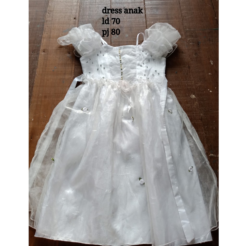 preloved dress anak putih