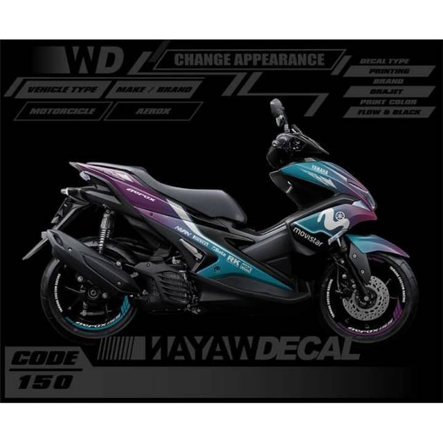 Decal aerox movistar gradasi