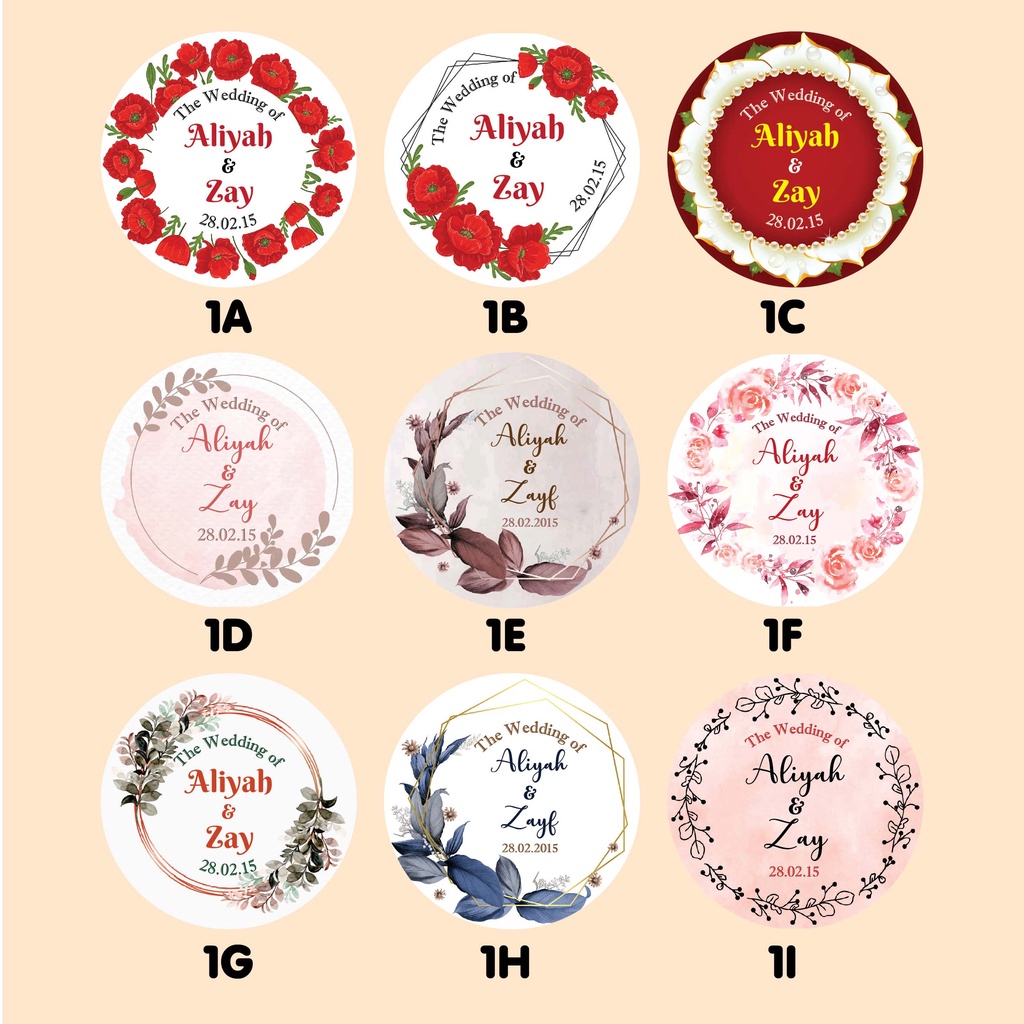 

Stiker Wedding Bulat Anti Luntur EKONOMIS Custom teks | Stiker Souvenir