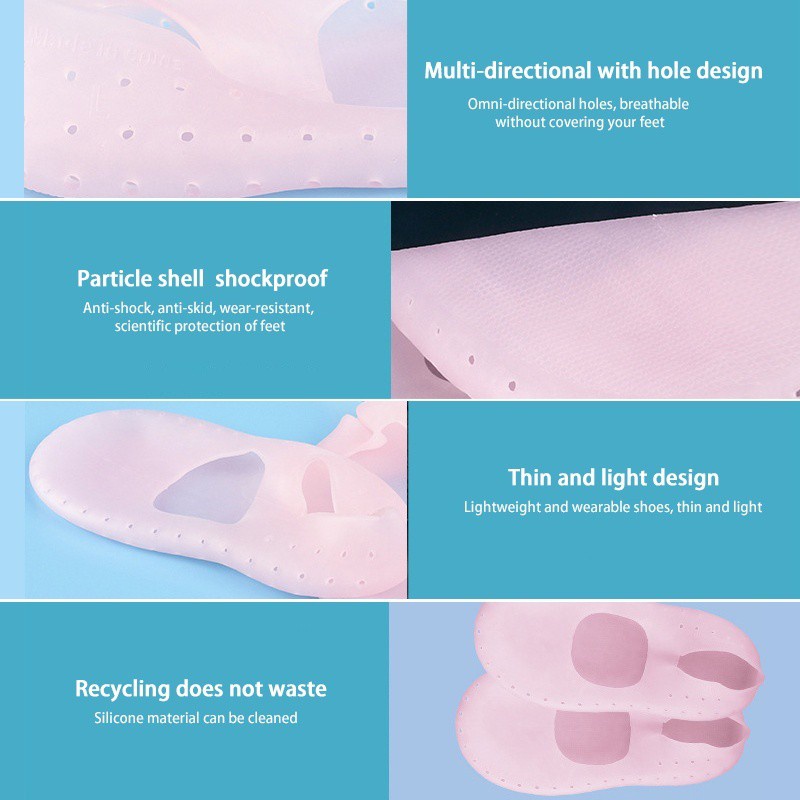 Gel silikon Padat Tipis Gel Kaus Kaki Tumit Retak Kaki Perawatan Kulit Pelindung Kaki Case Elastis Sepatu Pad