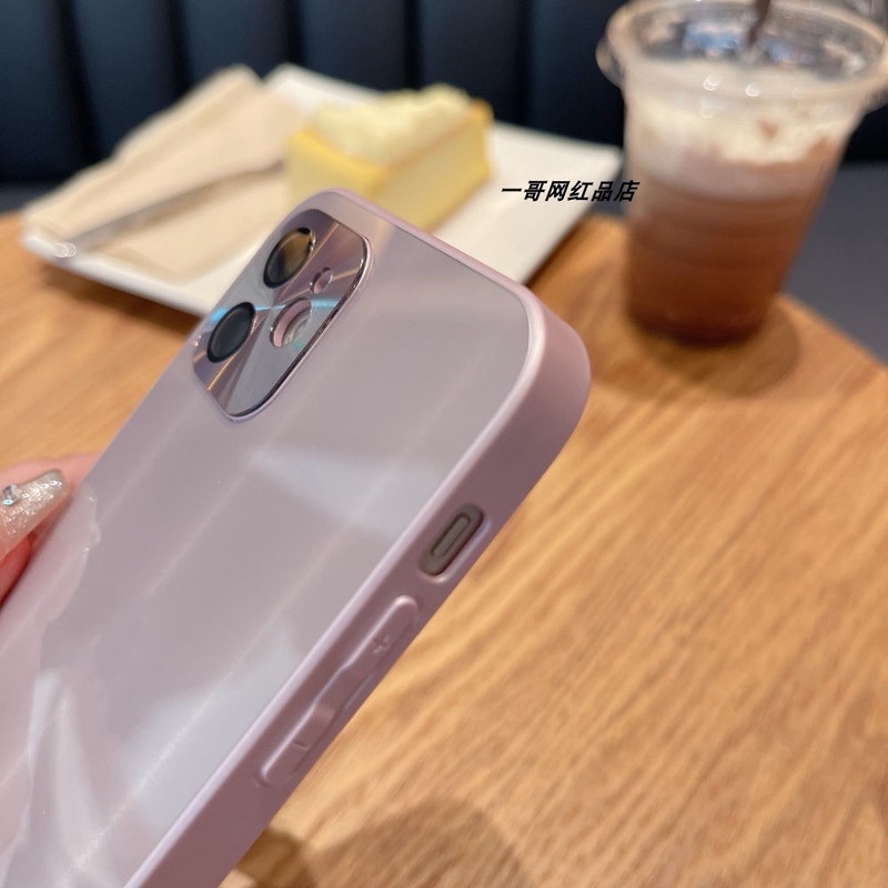 Case Pelindung Mata Bahan PC Grafit Warna Abu-Abu Untuk iPhone 13 12 11 Pro X XS MAX XR 7 8 Plus