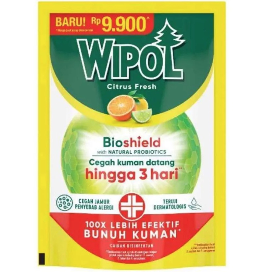 WIPOL KARBON CITRUS FRESH BIOSHIELD PEMBERSIH LANTAI 450 ML