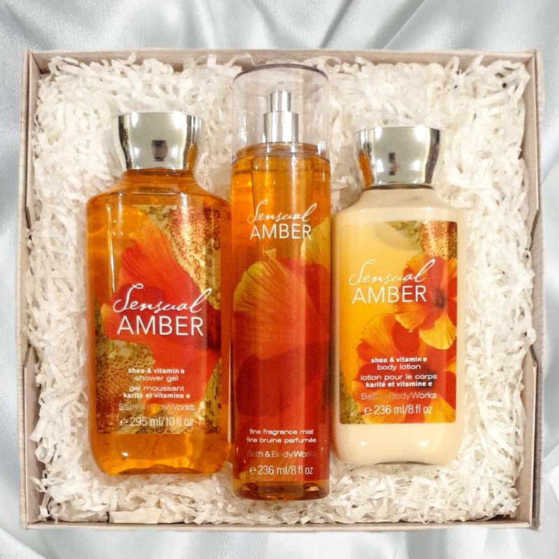 BBW SENSUAL AMBER GIFT SET PAKET BATH &amp; BODY WORKS