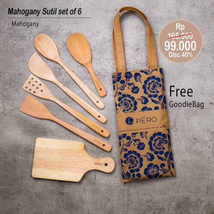 PROMO PERO MAHOGANY SUTIL SET OF 6