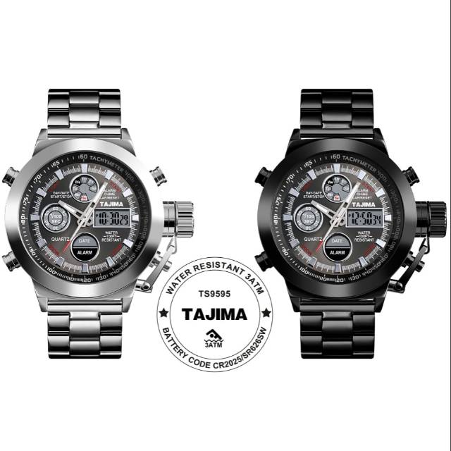 Jam Tangan Pria Tajima Original Dual Time Best Seller