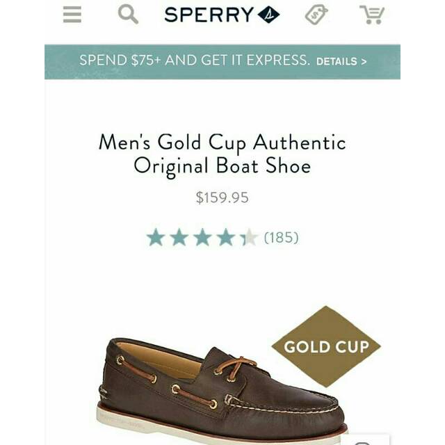 Sperry Topsider Gold Cup Brown original + Free kaos kaki
