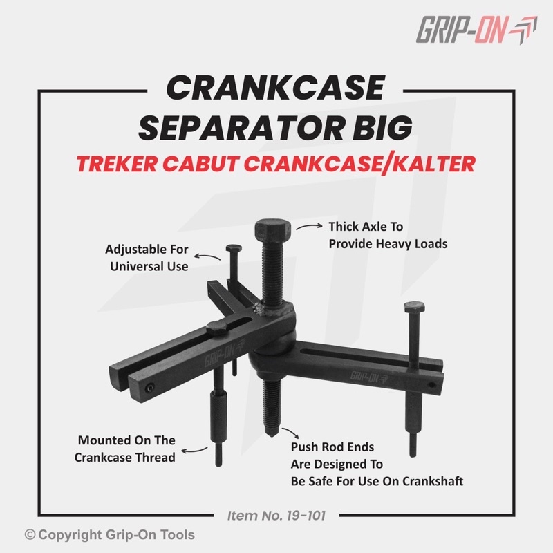 GRIP-ON TREKER BELAH MESIN CRANKCASE SEPARATOR LEPAS RUMAH MESIN KRENGKES KALTER GRIP ON