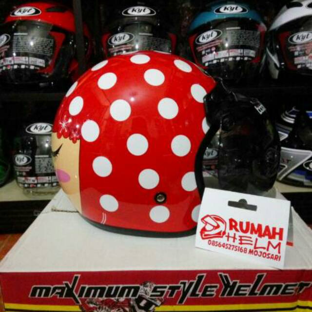 Helm Bogo Retro JPN Kimoni merah ferari