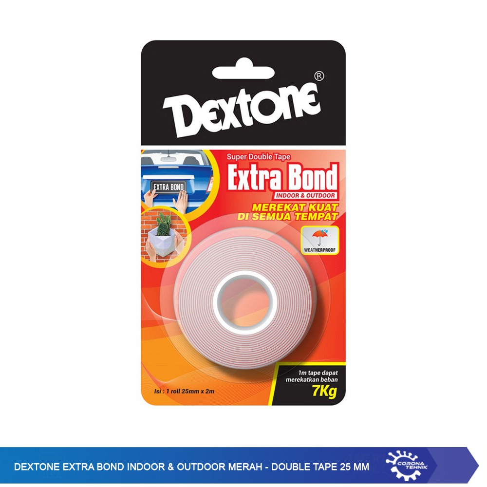 Dextone Extra Bond Indoor &amp; Outdoor Merah - Double Tape 25 mm