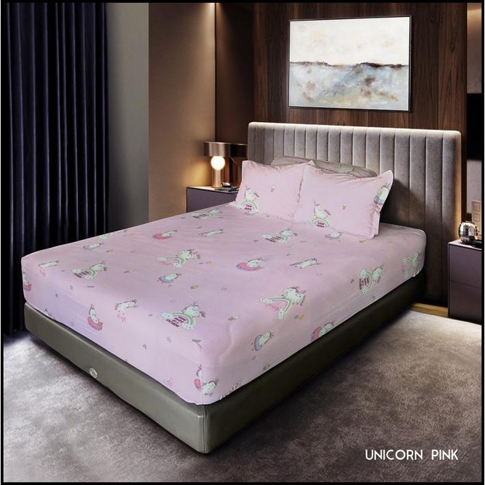 Celina By King Rabbit 100% Cotton Silk Sprei 120X200 Cm Unicorn Pink