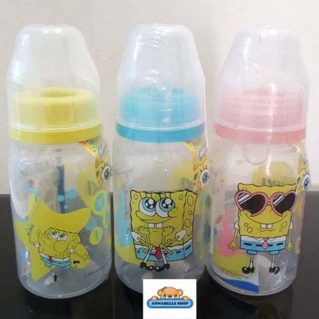 Botol bayi baby Huki PP SP SO 120ml dot gepeng bpa free #330 spongebob