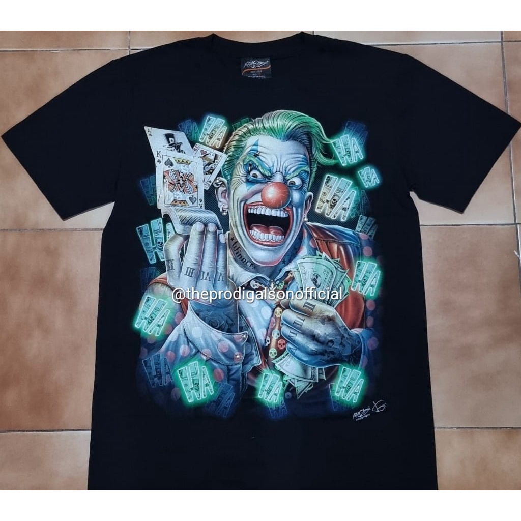 Kaos Rock Chang Import Size L Joker 4D Glow in The Dark