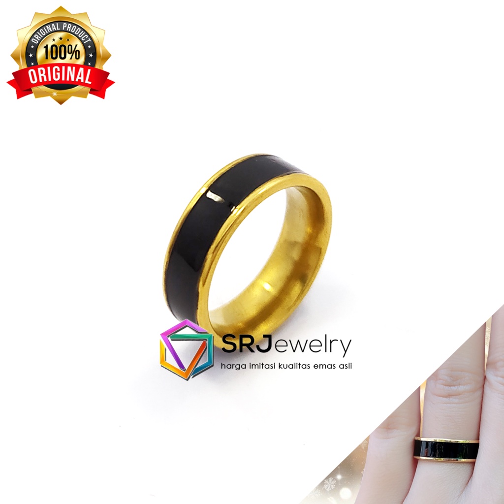 Cincin Emas Kombinasi Hitam Titanium Men Women