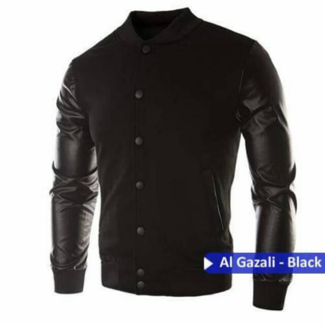 Jaket Pria Varsity - Algazali Hitam