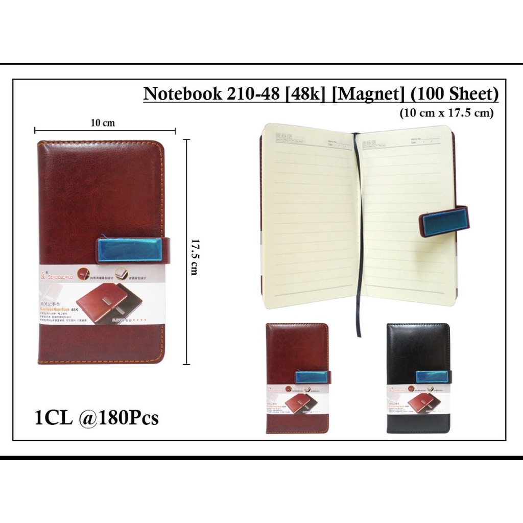 

notebook agenda ag8 a6 48k saku magnet kulit 100 lembar 10 x 17.5 cm