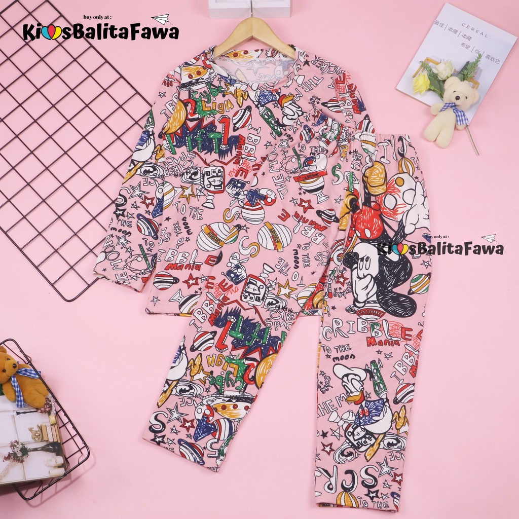 Pajamas Sunday uk 5 -7 Tahun / Setelan Anak Perempuan Branded Karakter Piyama IMPORT Baju Tidur