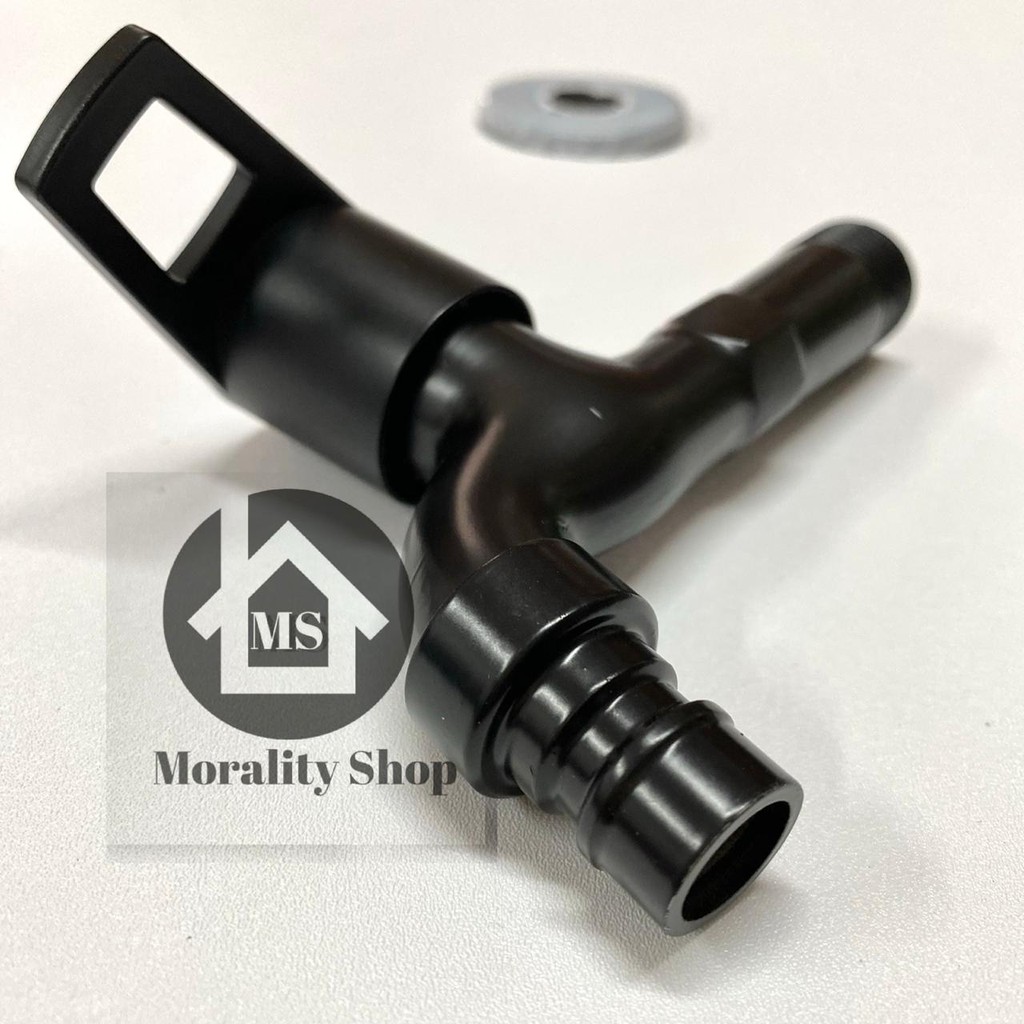 Kran Air Taman Minimalis Murah BRC Stainless HITAM - Keran Air Tembok Faucet Black Wall Stenliss A50