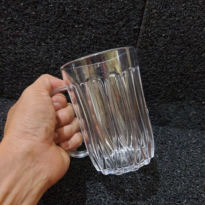 GELAS MIKA GAGANG/GELAS ES/GELAS MINUM BENING TRANSPARAN/GELAS AKRILIK