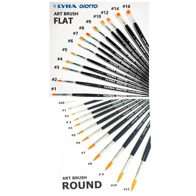 

LYRA ART PAINT BRUSH ROUND FLAT KUAS LUKIS