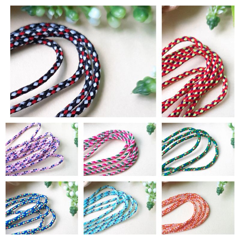(1 meter) TALI GELANG MOTIF / TALI PRUSIK 2 MM