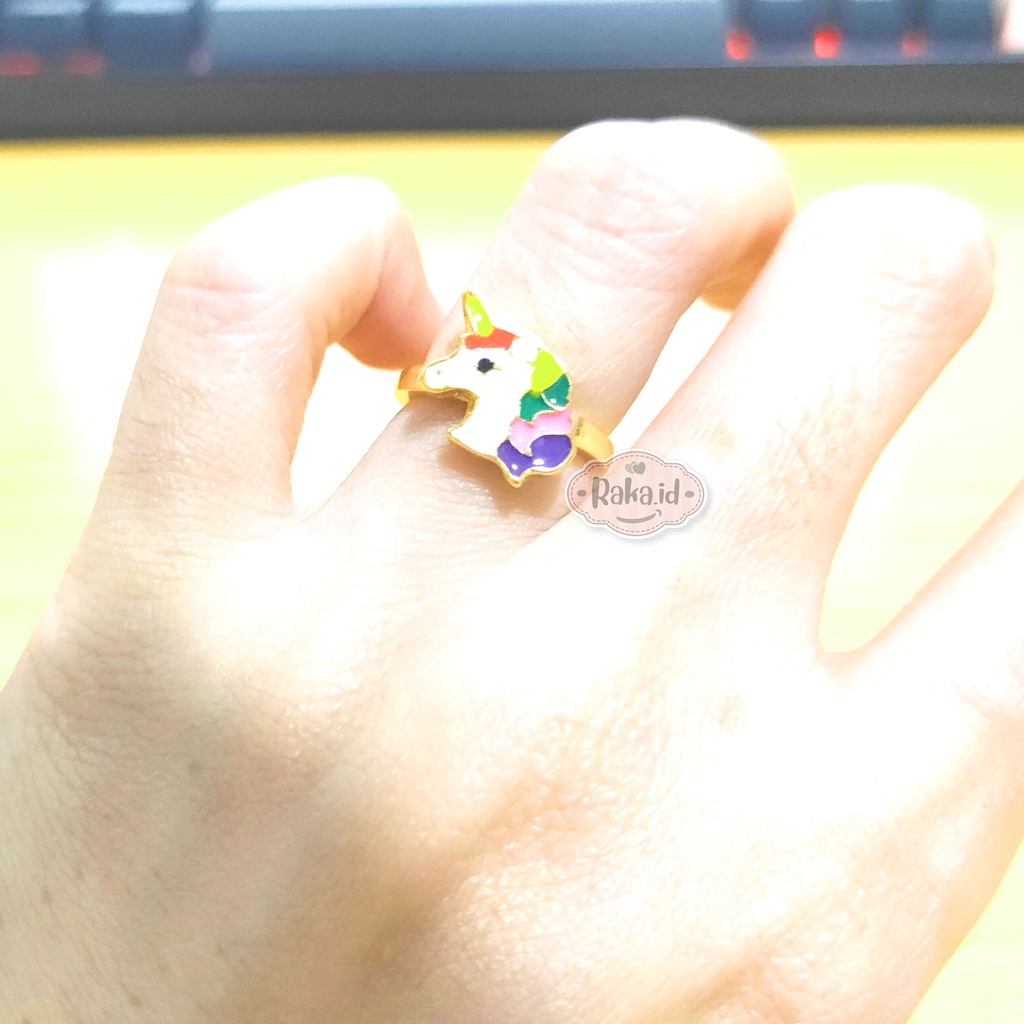 Cincin Anak Motif Kepala Unicorn Kuda Poni Perhiasan Cantik Anak 1158