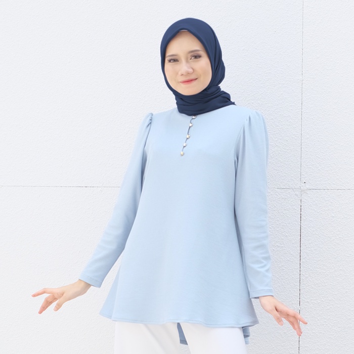 Femme Outfit - Farah Blouse (Blouse Wanita)-Baby Blue