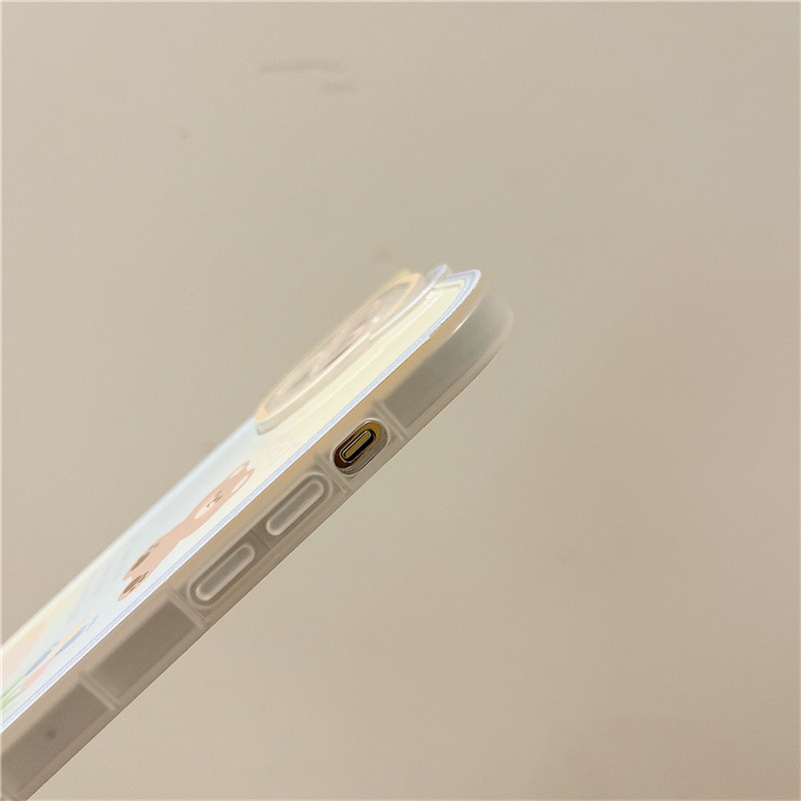 Soft Case TPU Transparan Shockproof Motif Beruang Untuk iPhone 14 13 12 11 Pro Max X Xr Xs Max SE 8 7 6 6s Plus