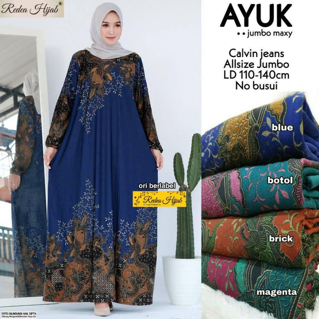gamis jumbo motif bunga