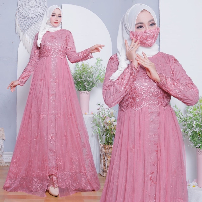 Best seller Gamis aulia tutu/gamis wanita/dres pesta/gamis kondangan/gamis modern/bayar ditempat