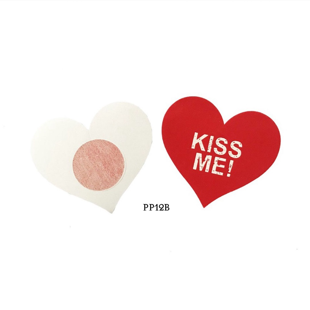 [PALING MURAH] COVER NIPPLE PENUTUP PUTING HATI KISS ME DISPOSABLE STICKER PP12