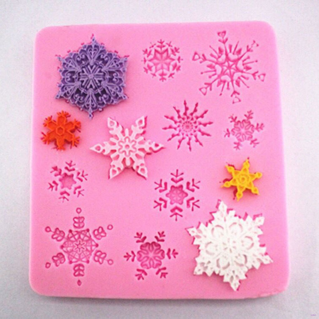 Cetakan Bahan Silikon Bentuk Snowflake 3d Untuk Kue/Cokelat/Fondant