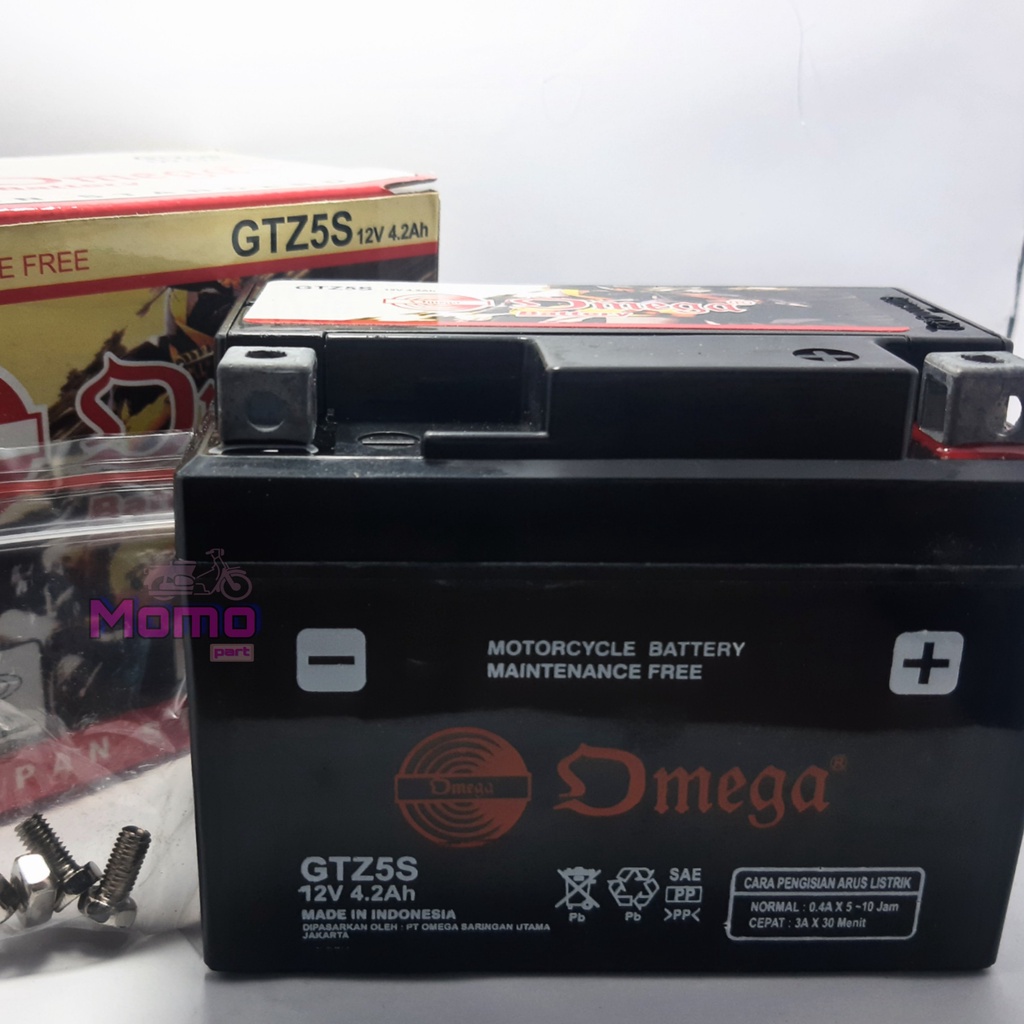 (COD) AKI MOTOR KERING OMEGA GTZ 5S BERGARANSII