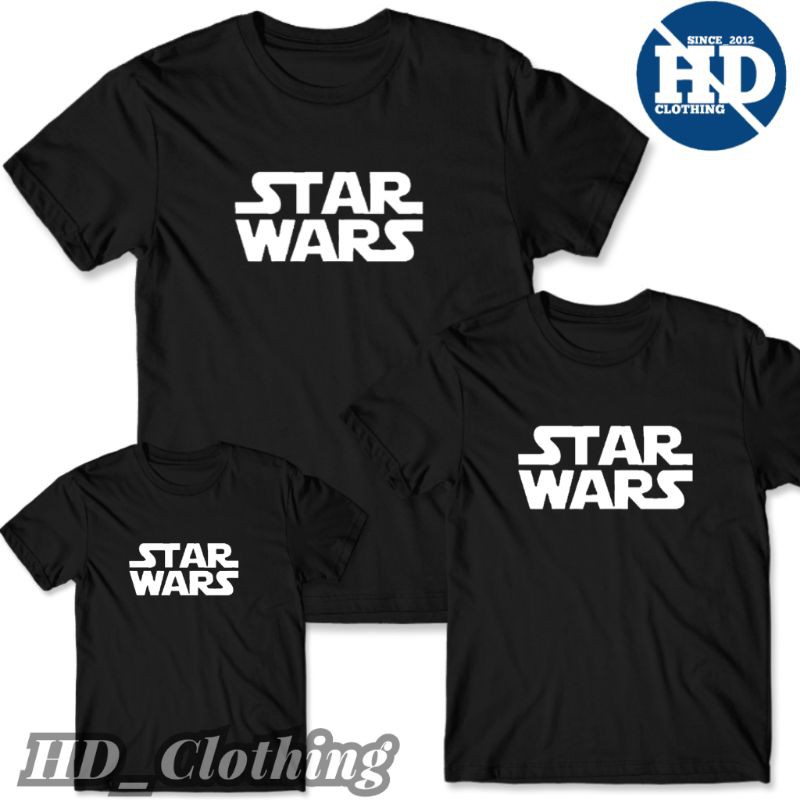 Kaos Couple Keluarga Motif Superhero Tulisan Starwars - HD Clothing