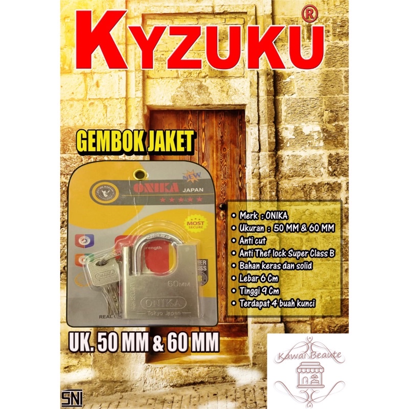 Kyzuku Gembok 50 &amp; 60mm Gembok Jaket / Motor