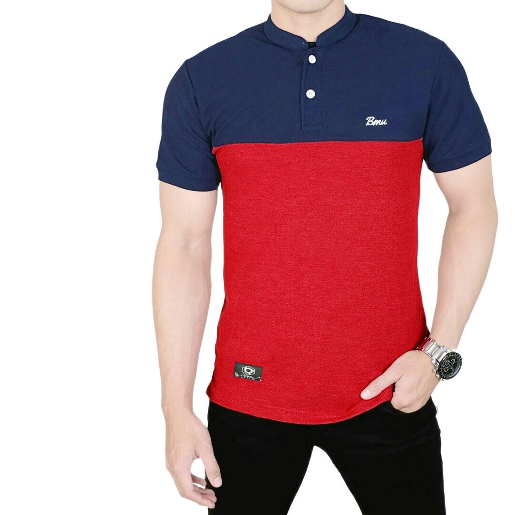 Baju kece polo shirt abu gelap mix hitam sanghai poloshirt pria kaos kerah koko pria exlusif santai 