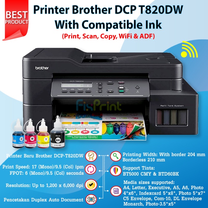 Printer Brother DCP-T820DW Print Scan Copy WiFi ADF Pengganti T810w