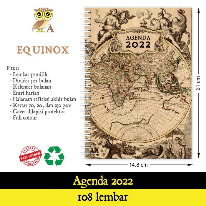 

[RESTOCK] Buku Agenda 2022 / Daily Planner 2022 Seri Geografikos A5 200 halaman - Equinox
